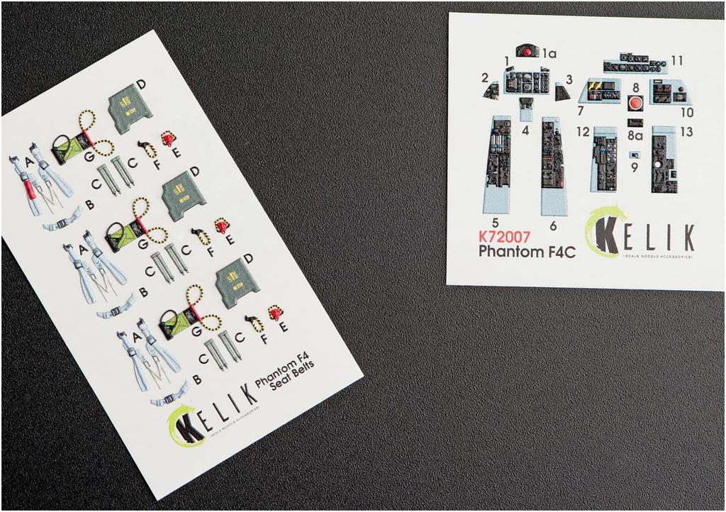 Reskit 1/72 McDonnell Aircraft F-4C Phantom II Interior 3D Decal (for Fine Molds) Plastic Model Decal RSKK72007