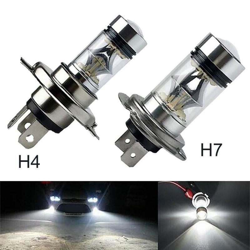 2Pcs 100W H4 H7 H1 H11 H3 H8 Led Car Daytime Running Driving Fog Light Lamp 6000K Auto Driving Headlight High Low Beam Bulb