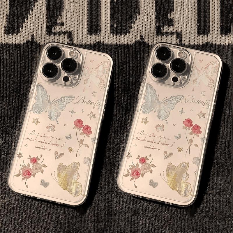 Butterfly Rose Suitable for Xiaomi Mi 15/14Pro Mobile Phone Case 13/12 Soft 11/10Pro Cartoon 4 Redmi 4x Soft Case