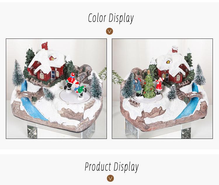Musical Rotating Christmas Resin Snow Scene Ornament