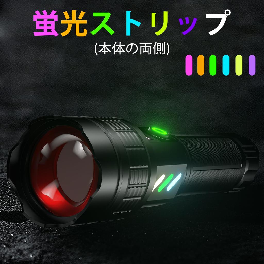 Aicdas Powerful LED 6 Dimming Focus Handheld IP67 5000mAh 26650 Aluminum Alloy Perfect for Outdoor Disaster Power and Nighttime Portable Flashlight,