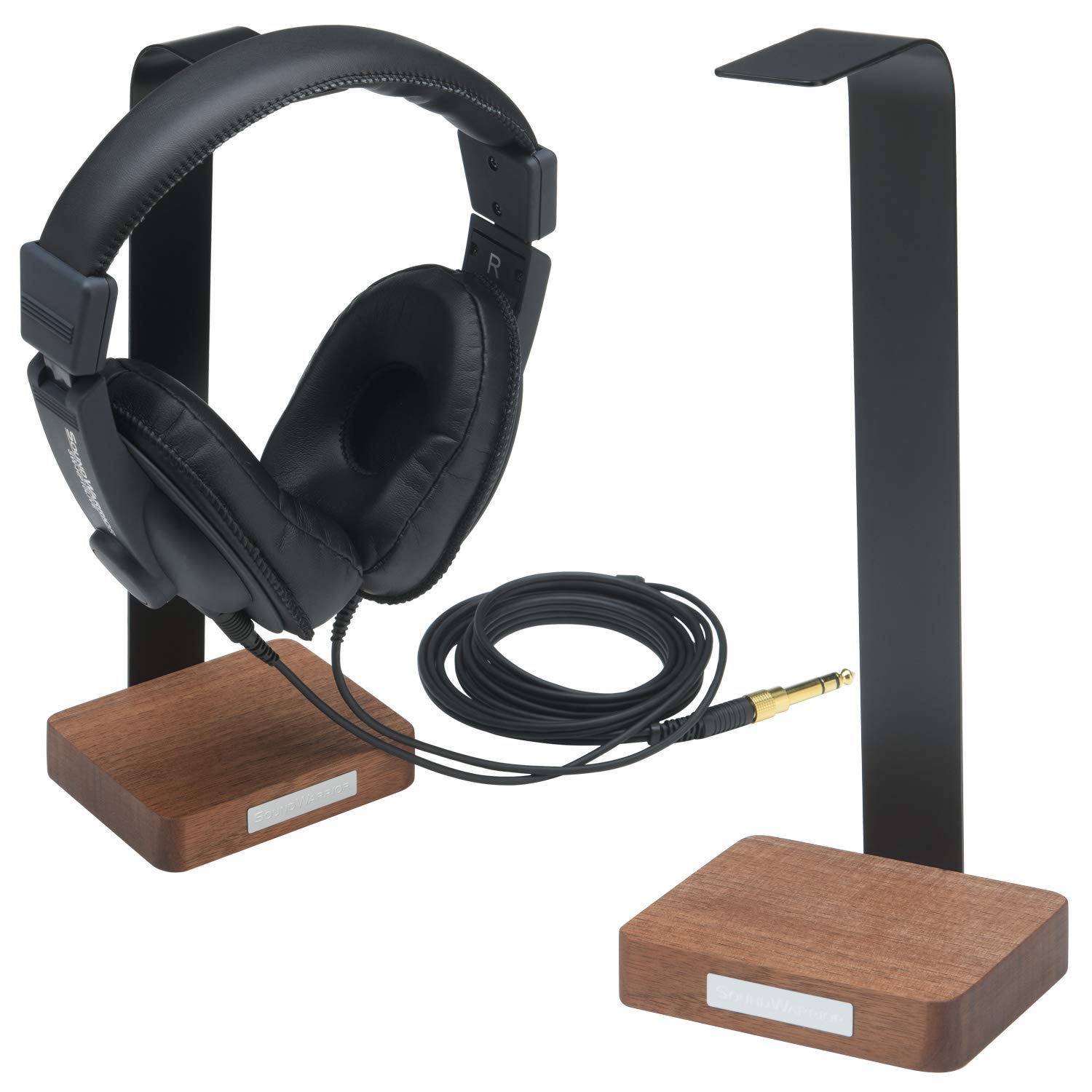 

SOUND WARRIOR Premium Wooden Headphone Stand (Walnut), Made in Japan | Fully Assembled Natural Wood Headphone Holder, Rack, Hanger (SWA-HPS-WA)