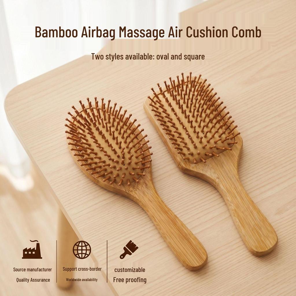 Portable Anti-static Bamboo Air Cushion Hair & Meridian Massage Comb