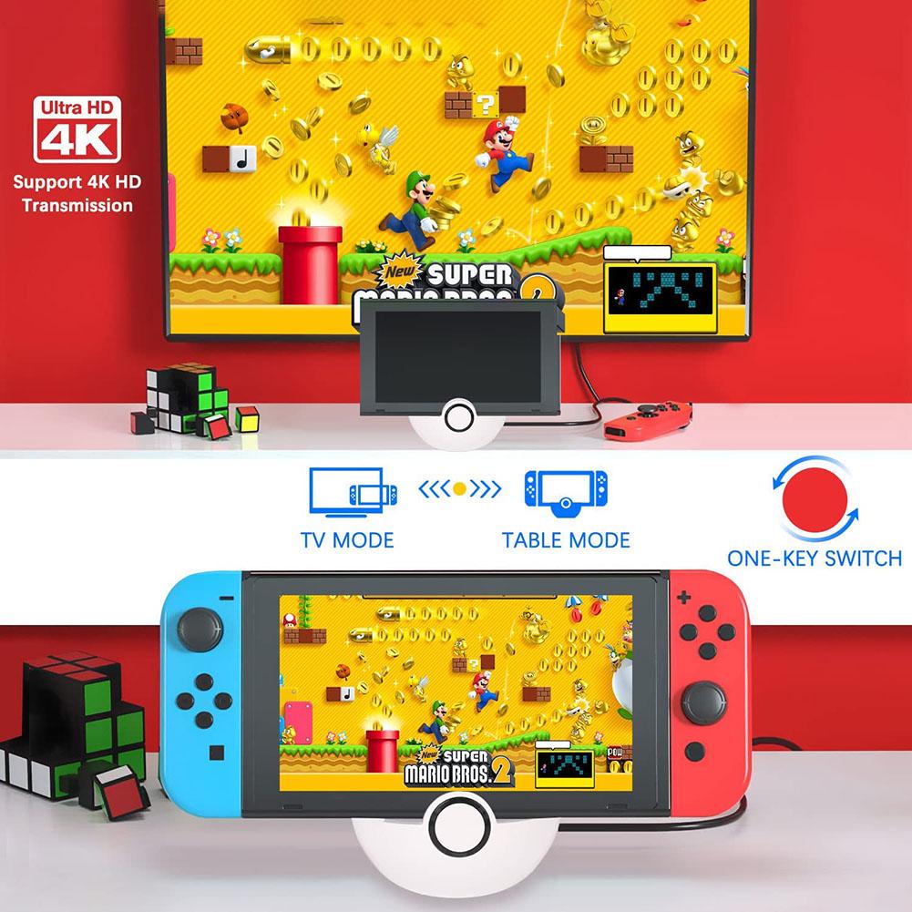 Station d'accueil TV Switch pour Nintendo Switch Adaptateur portable compatible HDMI Support de conversion de base de chargement multifonctionnel