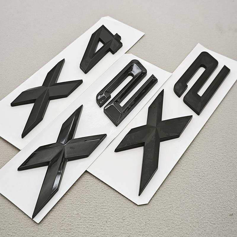 3D ABS Chrome Black Car Styling Rear Trunk Bnadge Logo X2 X4 Emblem Letters Decals For BMW X2 X4 F39 G02 Exterior Accessories