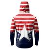Men's Casual Hooded Long Sleeve Sun Protection Top with Independence Day Print Star Pattern Pullover Lightweight Shirt