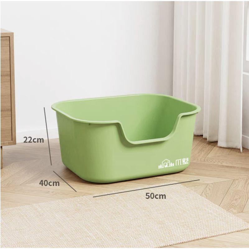 

Большой лоток для кошек Полузакрытый кошачий туалет Съемный кошачий пластиковый зоотовар Открытый кошачий лоток Green litter box