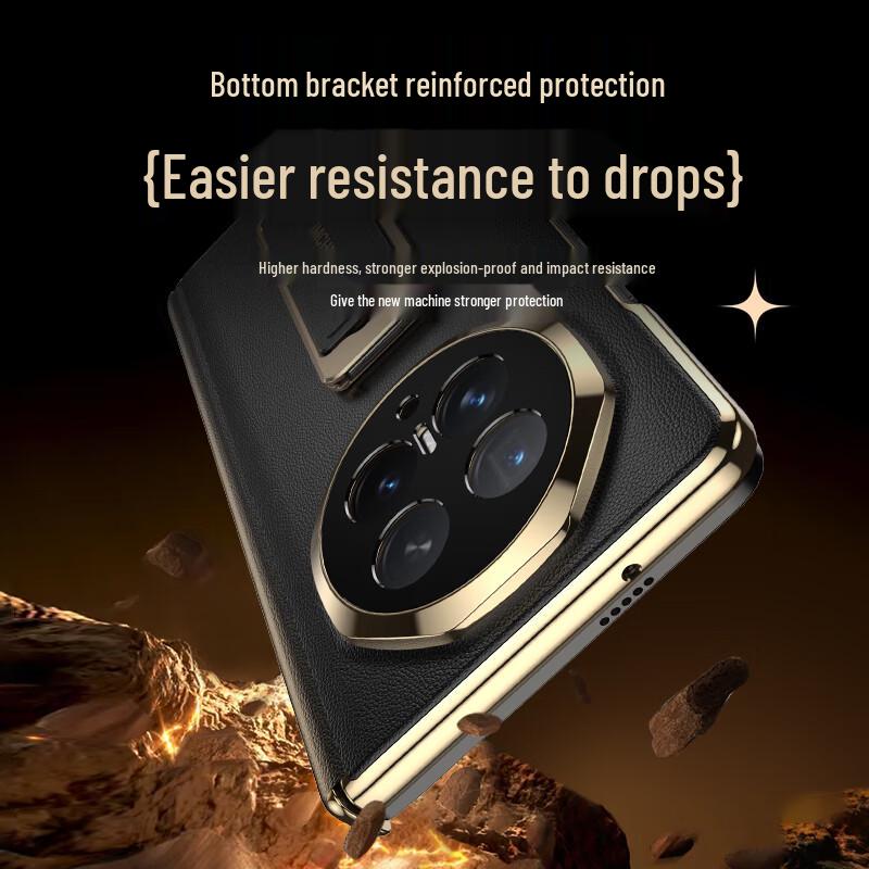Honor Magic V6 Tech Leather Case with Wristband Stand