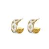 Elegant Four-Leaf Clover Zircon-Encrusted Hoop Earrings - Luxury Vintage European & American Design