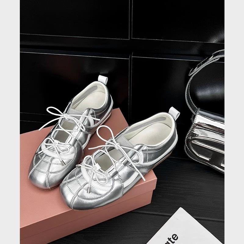 [Fanfna] Retro shallow ballet style moral training shoes women's Korean version casual straps hollow Mary Jane shoes women's shoes