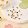 DanLingJewelry 20 pcs Mixed Micro Pave Cubic Zirconia Flat Round Charms Cute Tiny Pendants for Jewelry Making 6.5x4.5x2mm