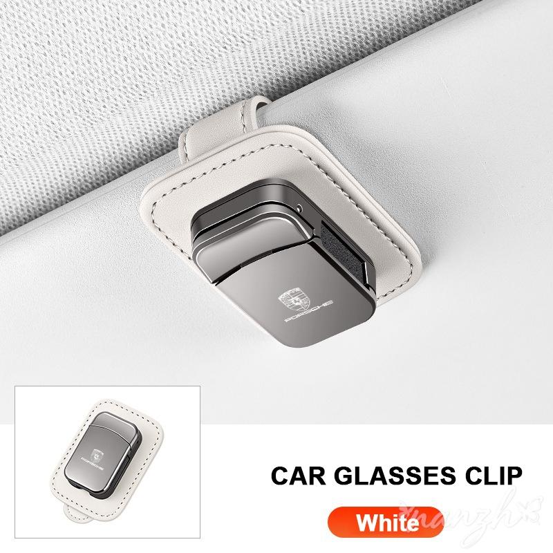 AAOM1 Sticker Car Glasses Clip Stable Universal Car Sun Visor Holoder For Porsche Panamera Cayenne Taycan Macan Carrera-GT 928 944