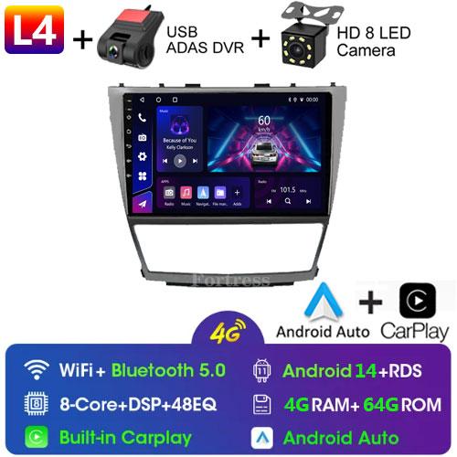 8 CORE Car Radio 2 Din Android 13 For Toyota Camry 40 2007-2011 Autoradio Multimedia Blu-ray IPS Screen Navigation GPS Carplay