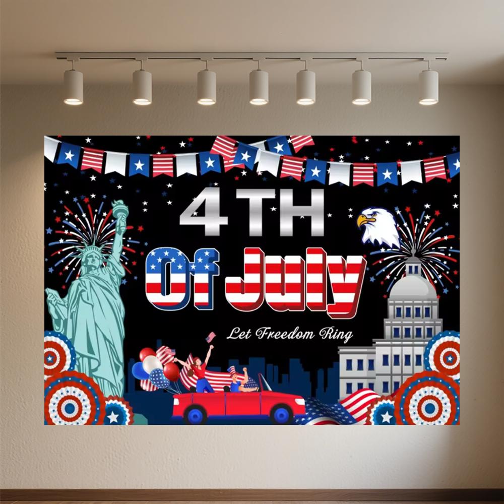 US July 4 Independence Day Background Celebration USA Flag 4th of July Independence Day Portrait Banner Decor Background Photo