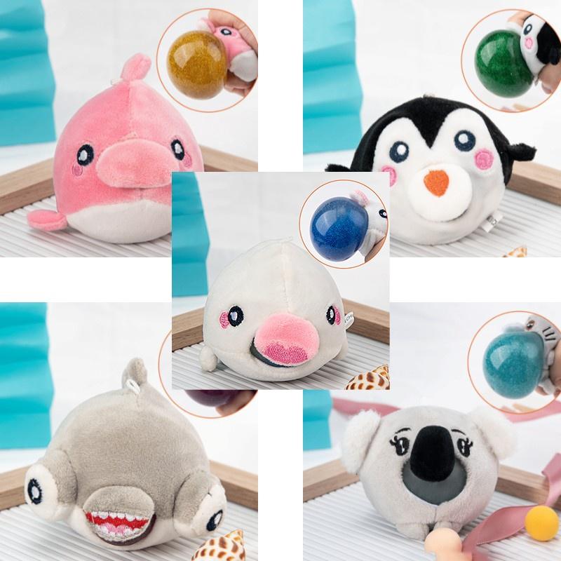 3.14in Cute Animal Anti-stress Squeeze Ball Plush Toy For Tactile Stimulation And Focus