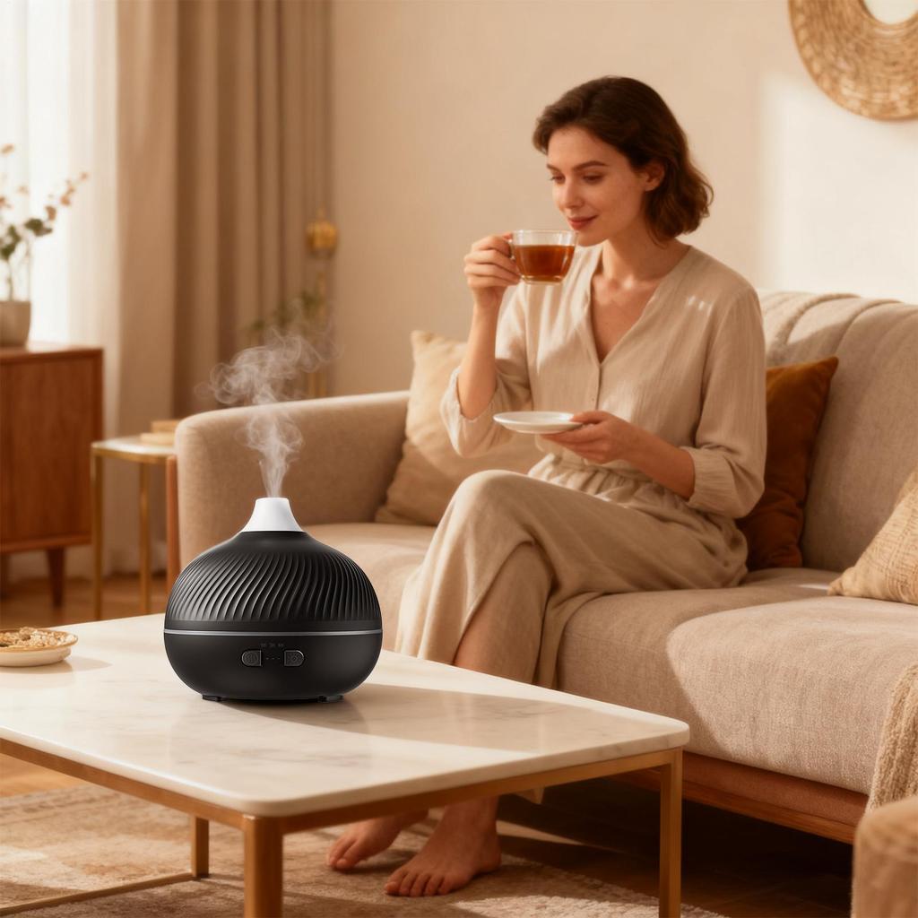 Elektrischer Aroma-Diffusor mit Abschaltautomatik 180 ml mit Timer Heim-Luftbefeuchter Elektrischer Aroma-Diffusor für Wohnzimmer Kamin Schreibtisch Hotel
