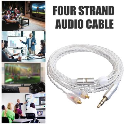 1,2M MMCX Oortelefoon Kabel Vervanging Afneembaar 3,5MM 4-aderig Verzild Oordopjes Draad Koptelefoon Verlengsnoer