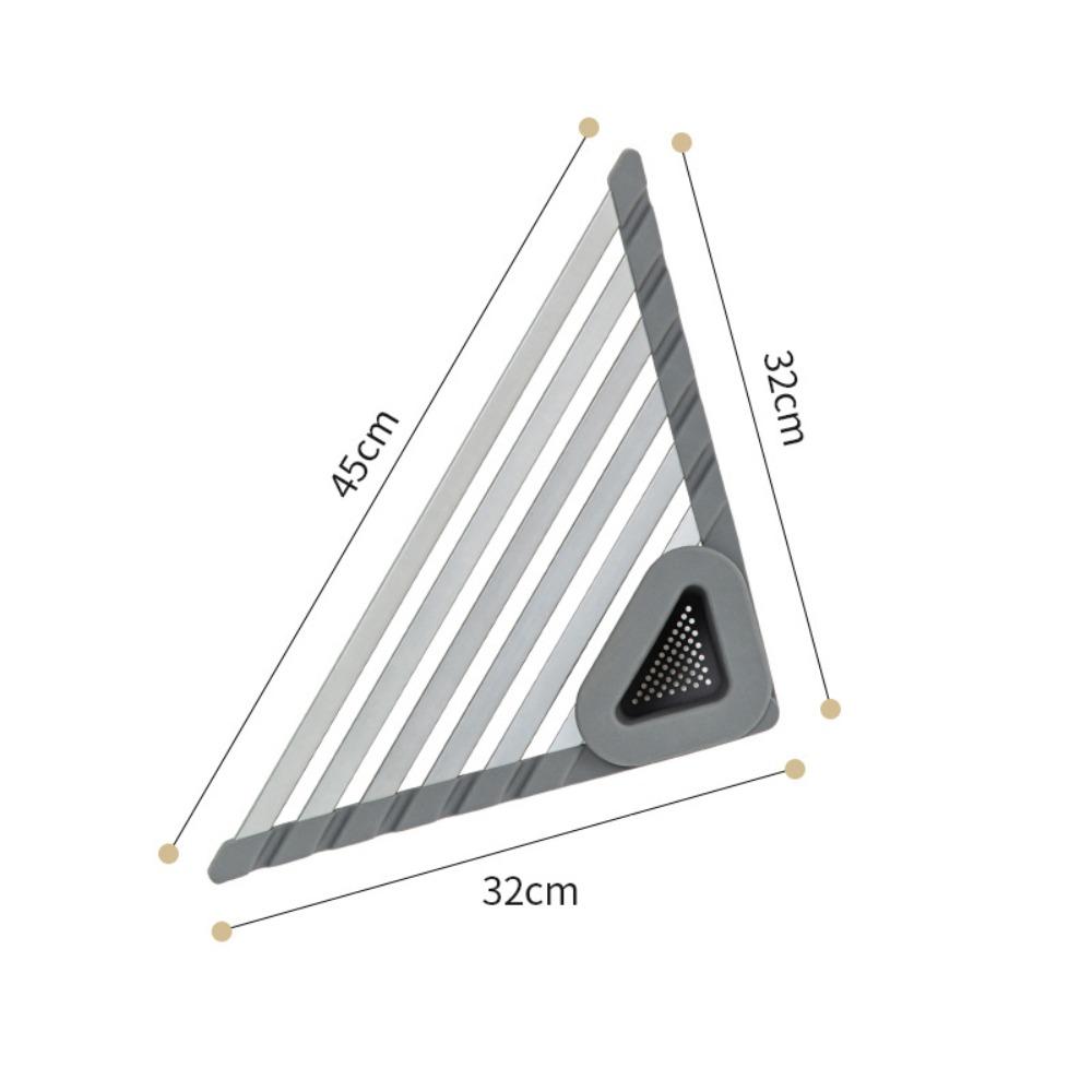 Durable Roll Up Corner Sink Rack Triangle Foldable Kitchen Sink Organizer Over the Sink Sink Drainer Kitchen темно серый