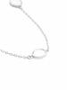 Kicky and Perky 925 Sterling Silver Oval Mother of Pearl Shell Station Chain Necklace Jewelry For Womens