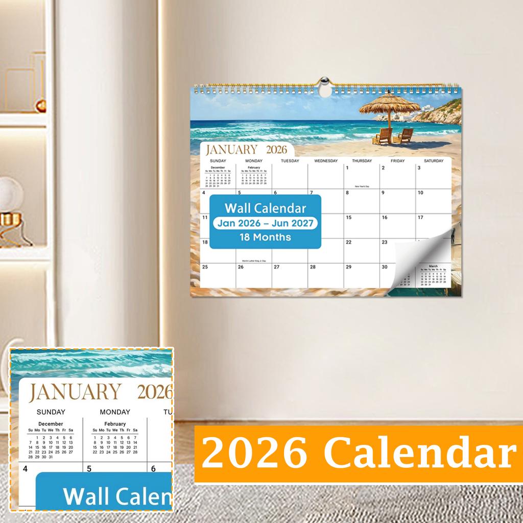 Wandkalender 2026 - Stilvoller Jahresplaner mit großen Feldern, Perfekt für Zuhause, Schule, Einfache Planung & Zielverfolgung
