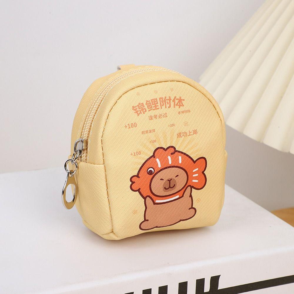 Japanese Capybara Coin Purse Pu Earphone Storage Bag Cute Cartoon Leather Wallet Student