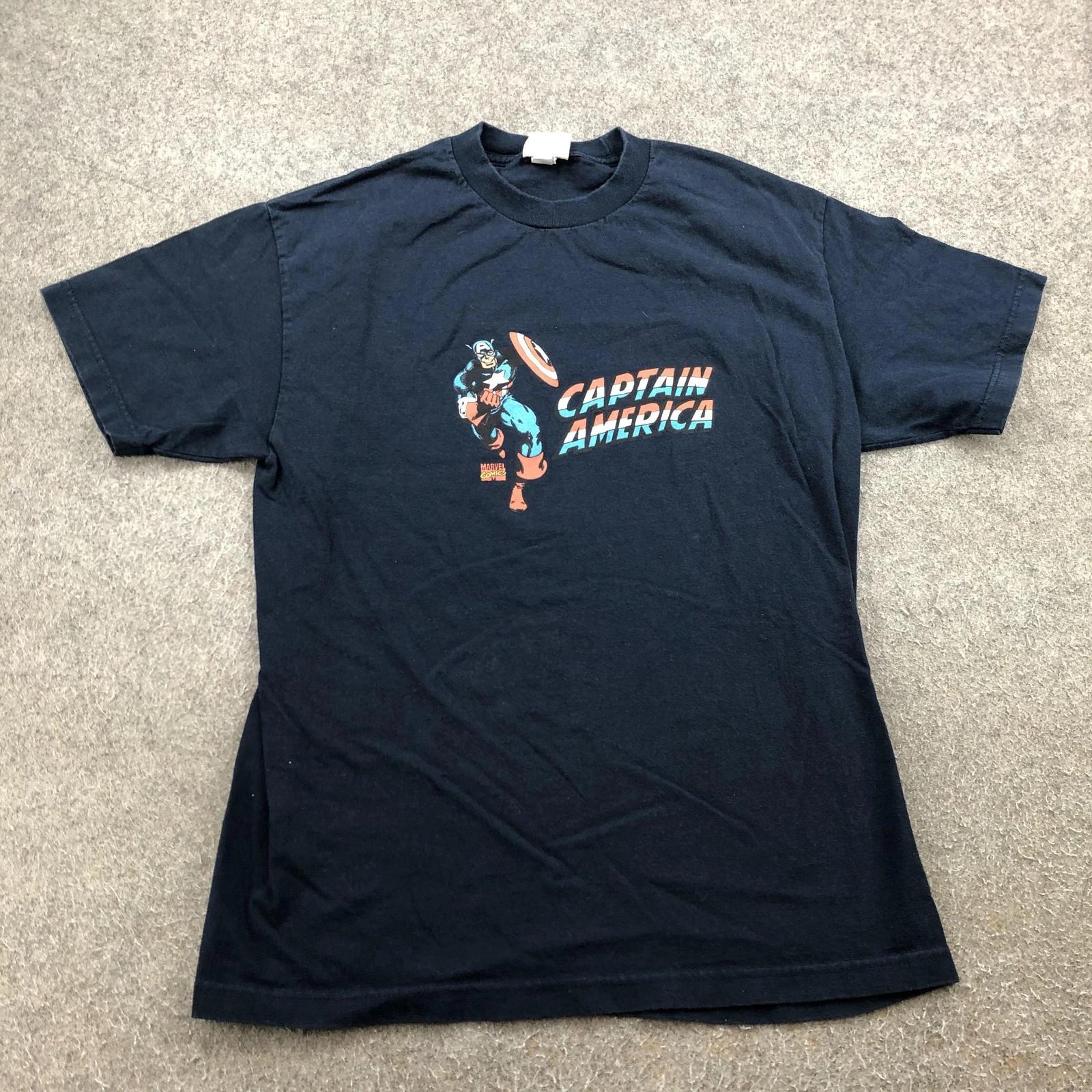 Marvel Comics Captain America Shirt Mens Large Blue Superhero Graphic Tee 2XL
