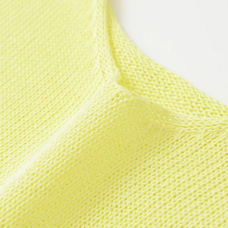 Kaslead New Women Clothes Western Style Sling V-neck Sleeveless Simple Knitted Top 5536045 600