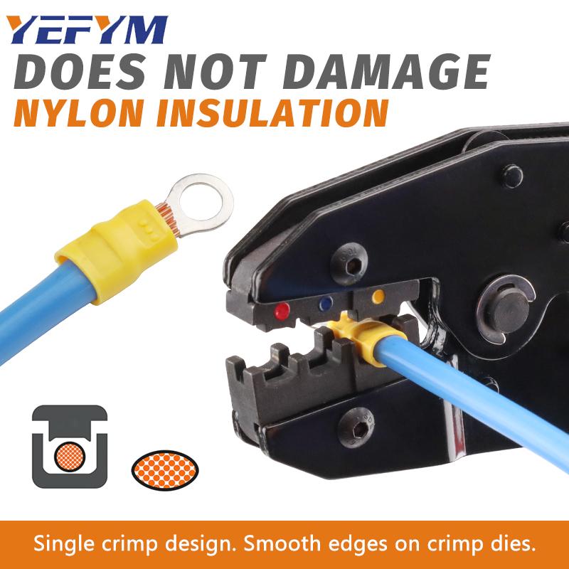 Crimping Tool For Insulated Electrical Connectors - Ratcheting Wire Crimper - Wire Crimp Tool 22-10 AWG(0.5-6mm)