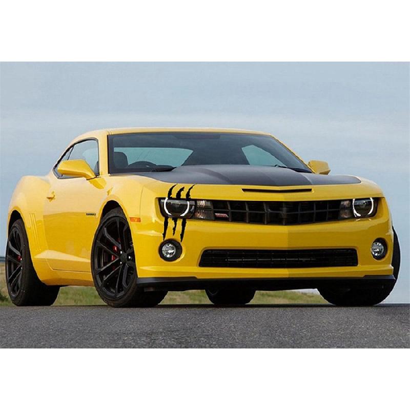 2X Black Vinyl Eye Catching Claw Marks Decal Sticker Waterproof For Car Headlamp