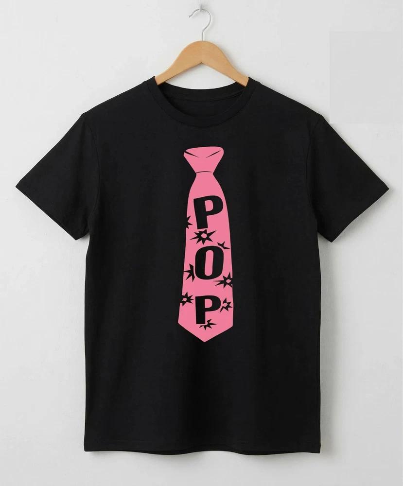 Pop Tie Graphic Tshirt Inspired By Harry Styles Black Pink Unisex Tee S