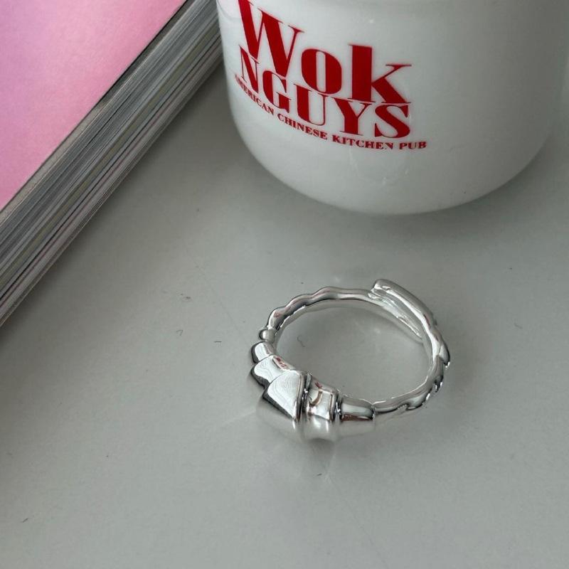 

Красиво разработанное корейское геометрическое открытое кольцо для женщин, регулируемое, из меди