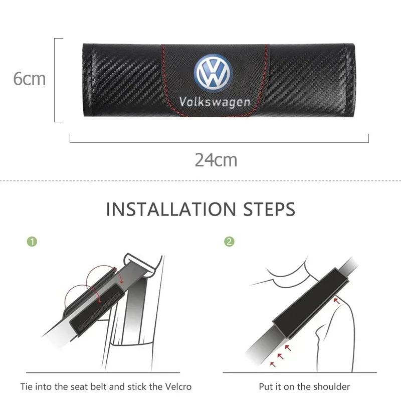 For VOLKSWAGEN VW Car Seat Belt Cover Shoulder Protector Pad for Volkswagen Polo Golf Touareg Passat B5 Touran Beetle Tiguan Sag