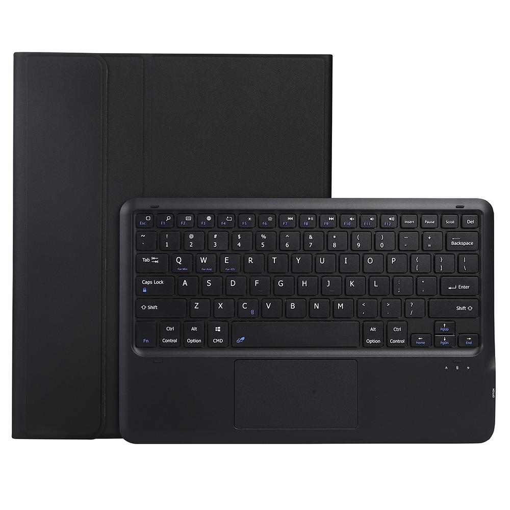 

A800B-A For Samsung Galaxy Tab S8+ X800 Pen Slot Design Leather Tablet Case Cover+Wireless Bluetooth-compatible Keyboard Black