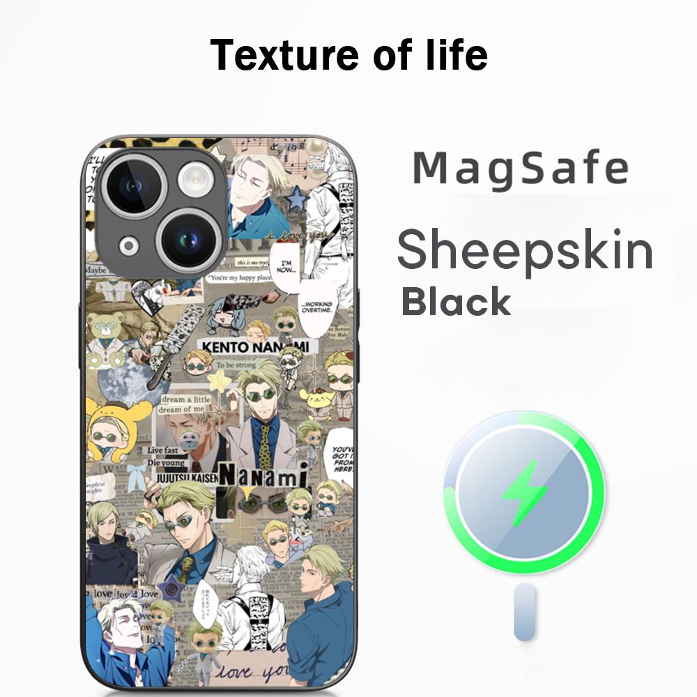Kento Nanami cool man fashion design Phone Case For iPhone 16 15 14 13 12 11 Plus Pro Max  High-end Luxury Magsafe Sheepskin