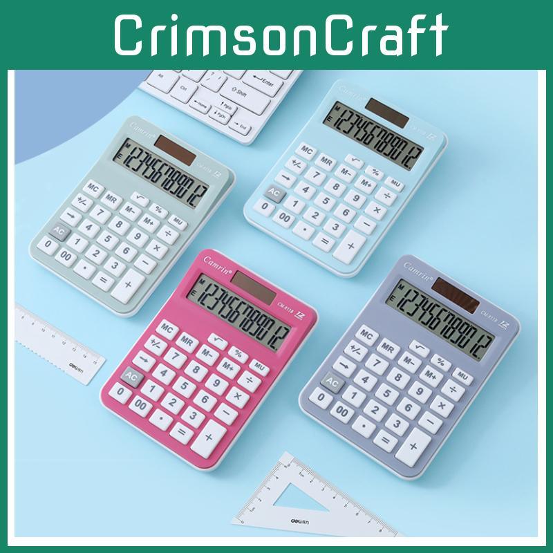 Mini Versatile 12 Digit Solar Power Calculator Colorful Design Offices Tool
