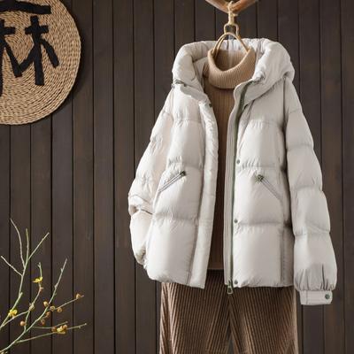Winter New Style Hooded Short Casual Cotton Jacket for Women with Design Sense and Thickening