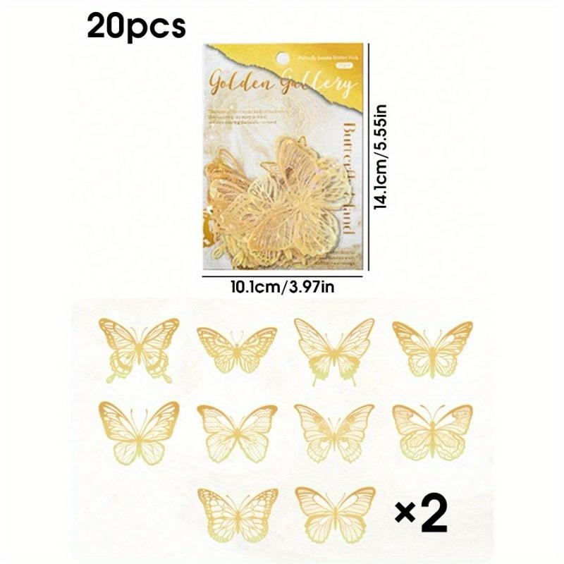

20 шт. Блестящие наклейки-бабочки, Декоративные наклейки-бабочки для DIY, для украшения вечеринки, домашнего декора, подходят для вечеринки, свадьбы, праздника Gold разноцветный