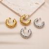 INS New K Gold Stainless Steel Hollow C-shaped Earrings, Earrings, Jewelry, Fashion Personality Gift Tassel