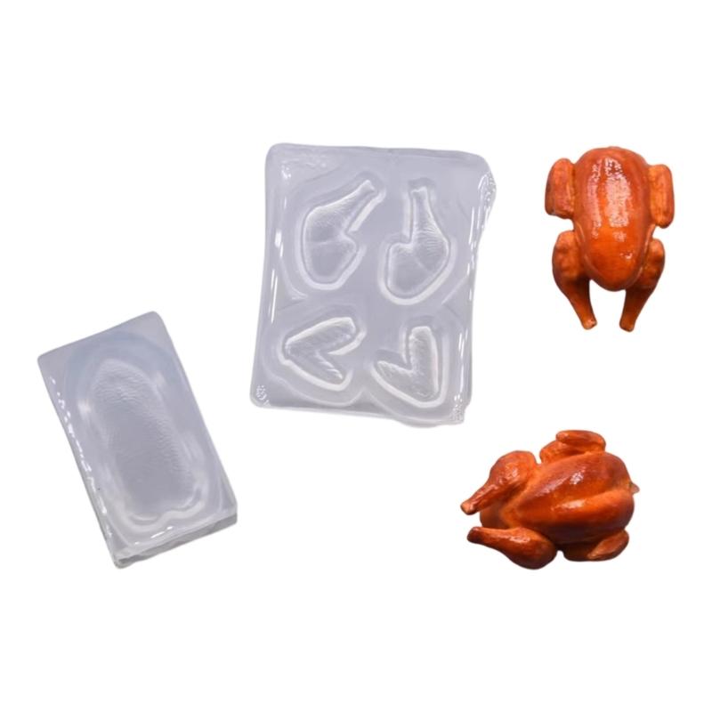 

Silicone Chicken Wing Leg Baking Mold Kit With Detachable Parts For Dolls And Miniature Scenes 1