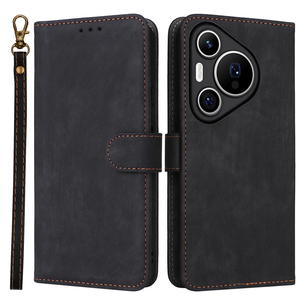 For Huawei Pura 70 Wallet Case RFID Blocking Leather Phone Cover with Strap