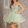 Rochie de bal A-line dulce cu bretele subțiri din dantelă și paiete