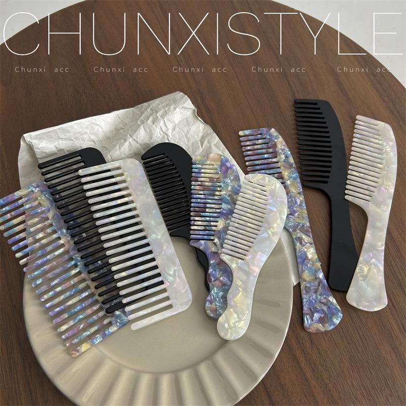 

Portable Wide-Tooth Acetate Hairbrush for Short Hair