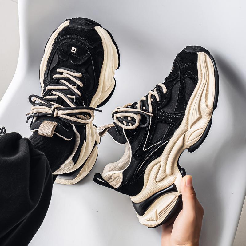 Men's shoes autumn and winter new fashion trend  high-end casual sports shoes tire sole made old dad's trendy shoes