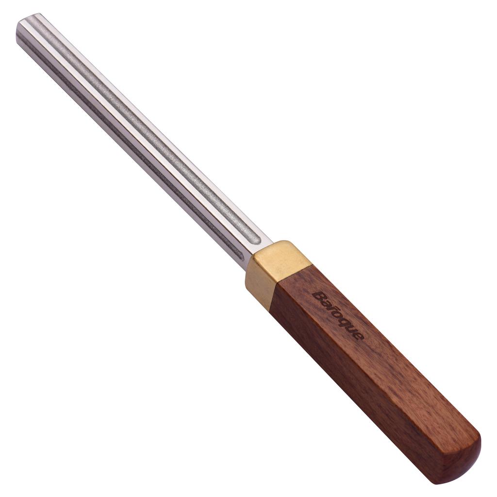 Baroque CD-20 Square Guitar Fret Dressing Metal File with 3 Carborundum Slots Wooden Handle Guitar