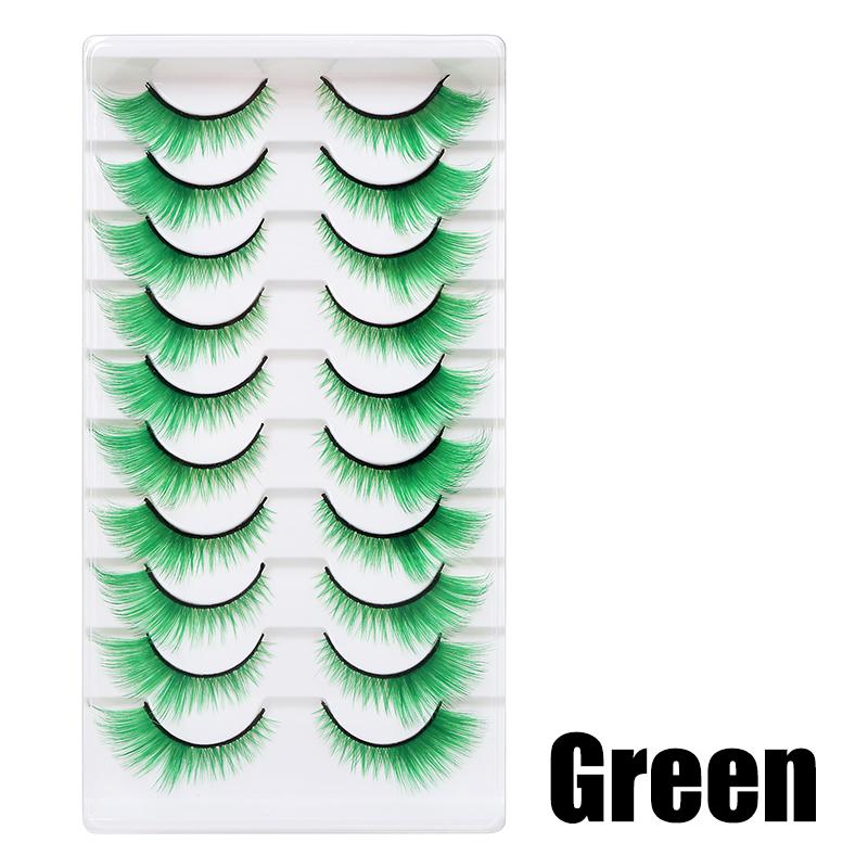 Bunte gefälschte Wimpern Halloween Make-up-Produkte Blau Rot Rosa falsche Wimpern Verlängerung farbige Wimpern Augen Make-up Cosplay