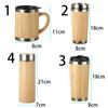 Bamboo Insulated Water Bottle 304 Stainless Steel Travel Cup Thermos Insulated Mug  Coffee