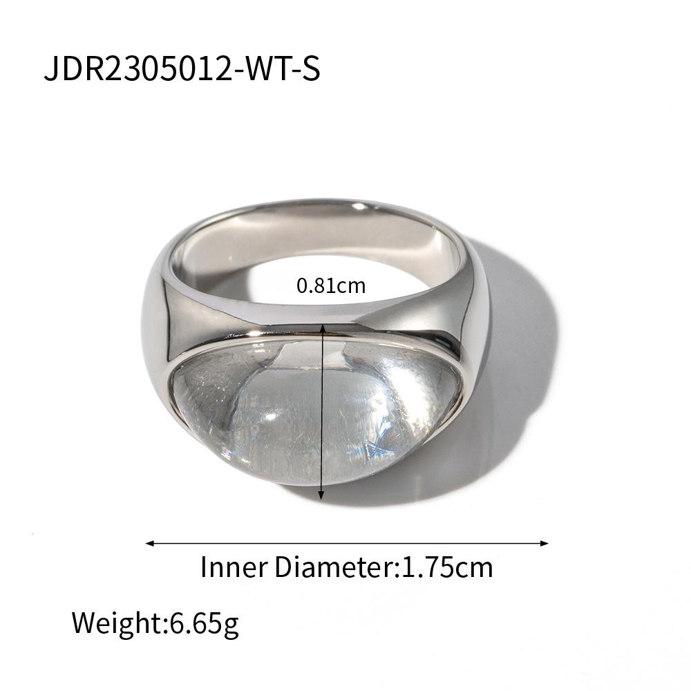 

Stainless Steel Resin Transparent Closed Ring - Fashionable no. 6
