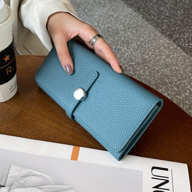 

Genuine Leather Wallet Women Long Clutch Fashion Luxury Brand Ladies Purses Card Holder Zipper Coin Pocket Billfold