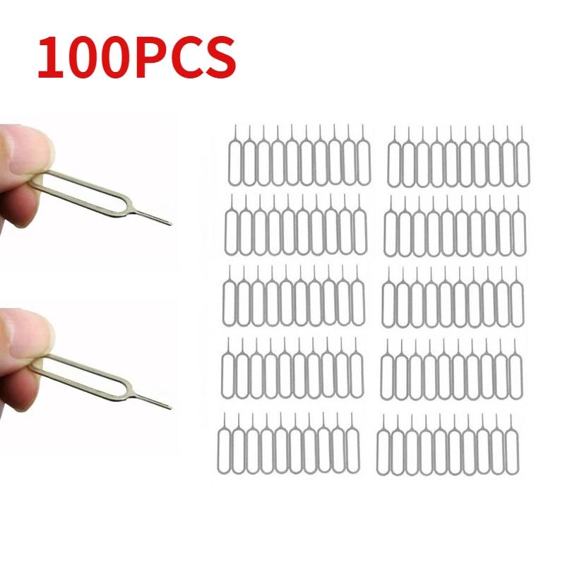 100pc SIM Card Eject Pin Key Tool Needle SIM Card Tray Holder Eject Pin For Mobile Phone Key Tool Card Pin Needle Opener Ejector