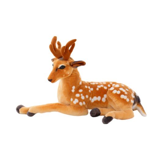 

Плюшевая игрушка-олень, мягкий полипропиленовый хлопок, наполнитель, имитация животного, кукла, Рождественское украшение в виде лося для домашнего офиса, детской комнаты L 1